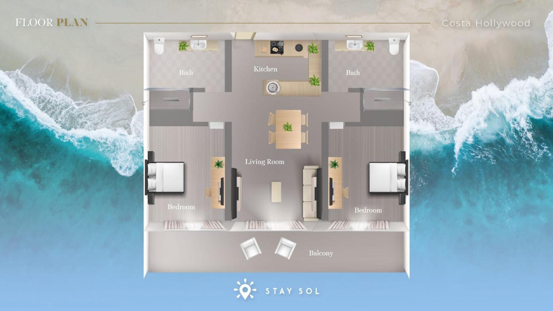 Apartment With Bay View Balcony - Pool - Up To 6 - Gym Hollywood Eksteriør bilde